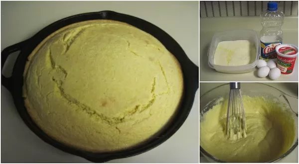 skillet cornbread collage
