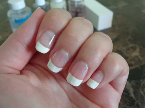 finger nails French manicure polish