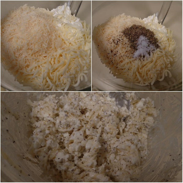 cheese and spices for manicotti filling