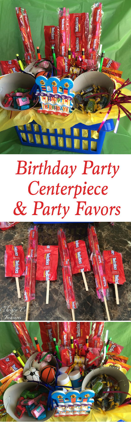 This DIY birthday party centerpiece also doubles as party favors! The only thing you’ll need for your party is cupcakes (or a birthday cake) and gifts. 