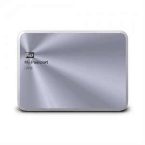 silver external hard drive