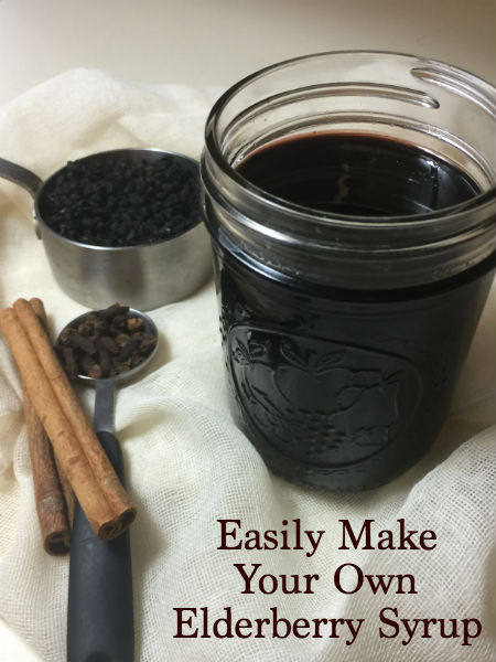 elderberry syrup, elderberries, cinnamon sticks and clove