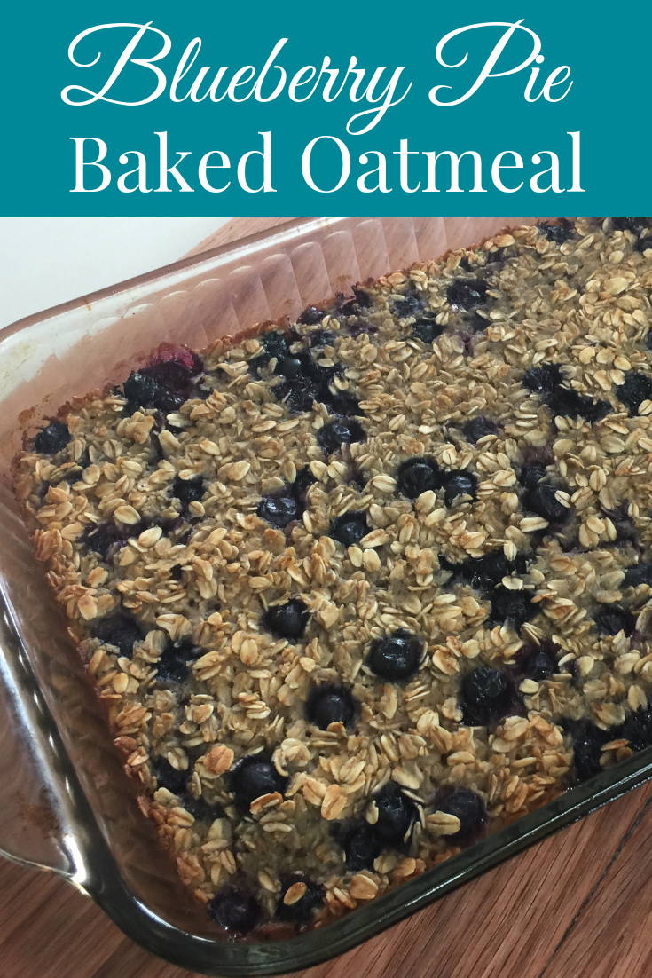 pan of blueberry baked oatmeal