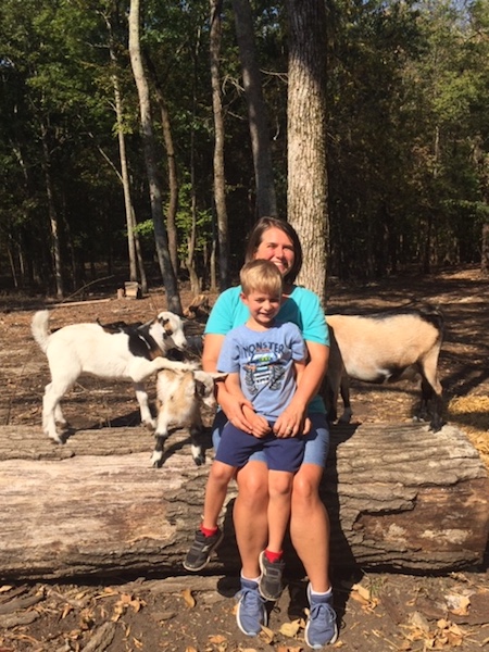 tshanina and dalton with goats