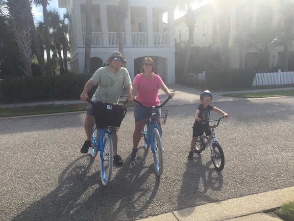 family on bikes