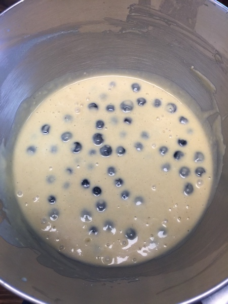 blueberry muffin batter in a bowl