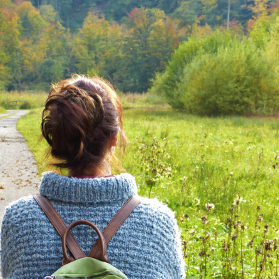 woman on a hike