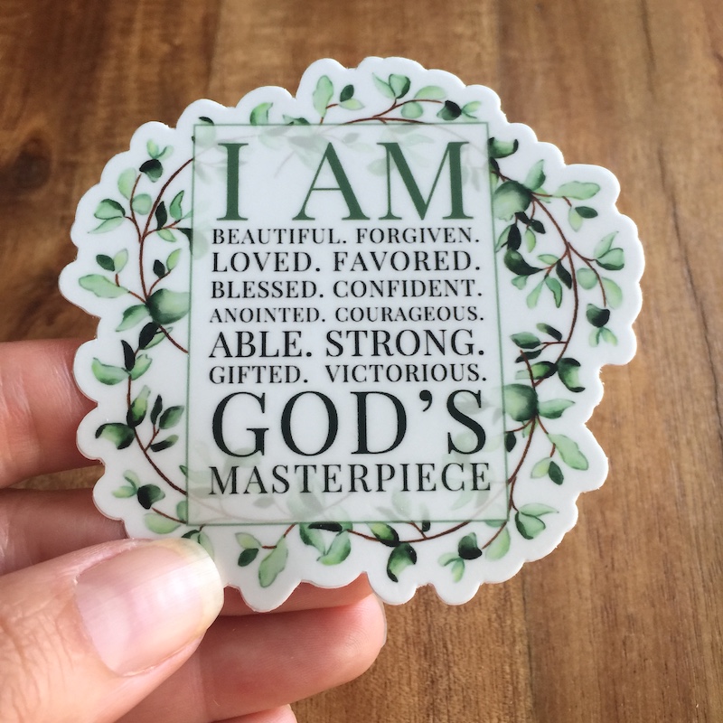 I am God's masterpiece vinyl sticker
