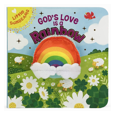 gods love is a rainbow finger puppet book