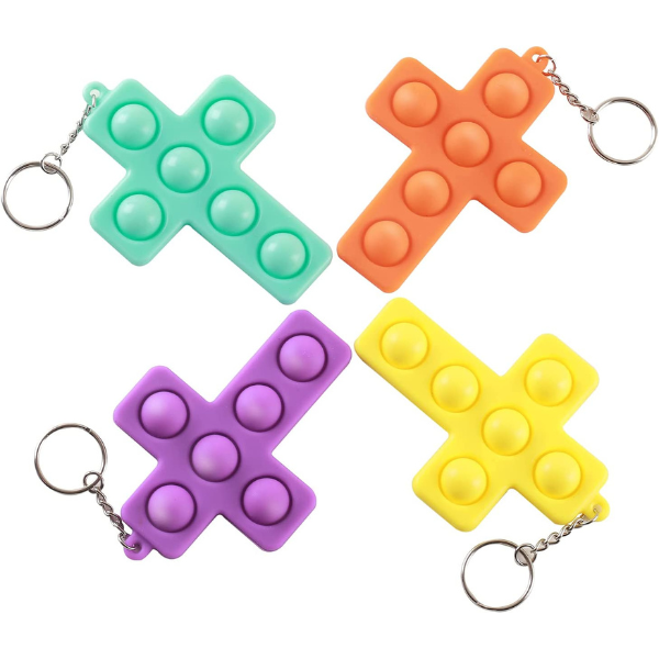 pastel cross bubble pop keychains
