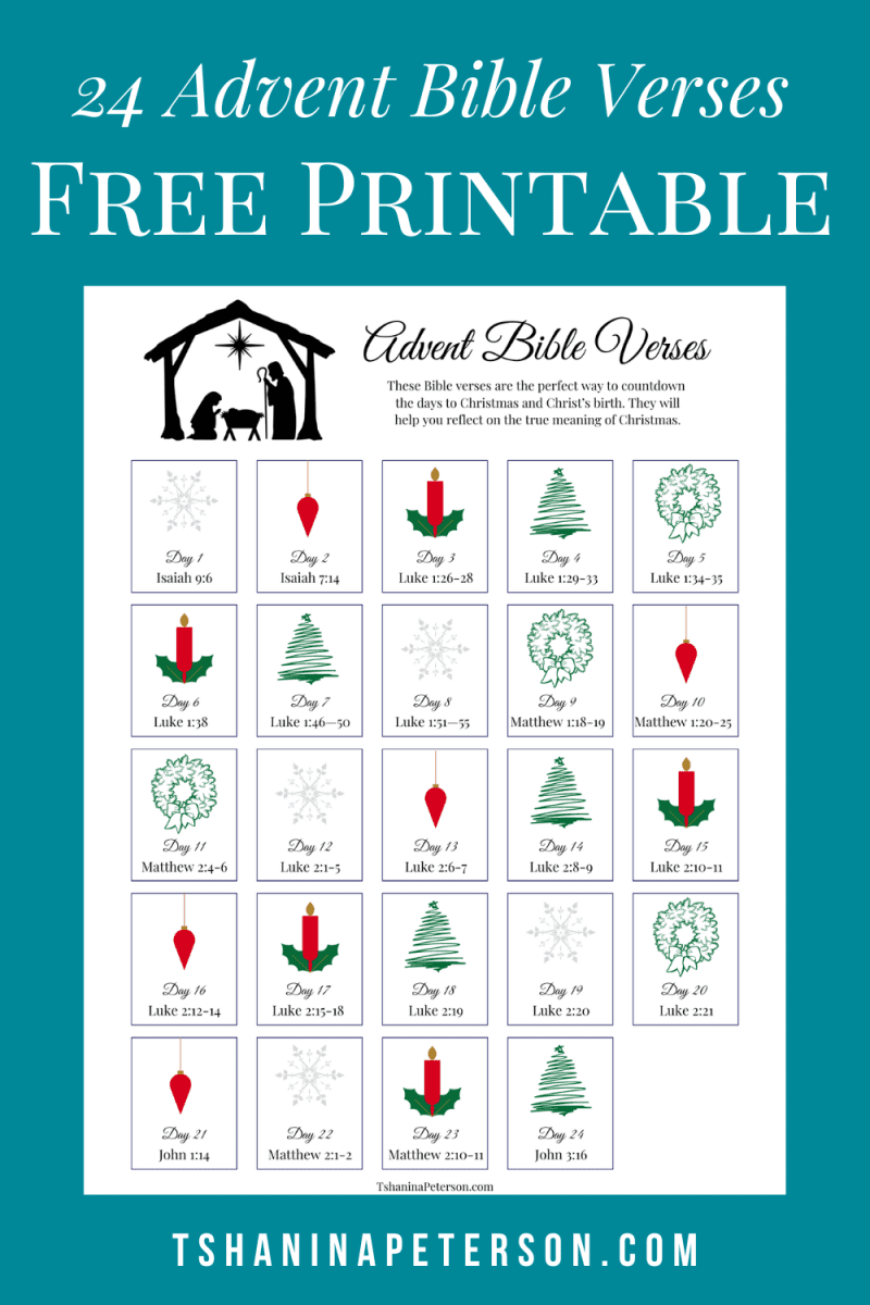 Bible Verse Advent Calendar Windy Kakalina