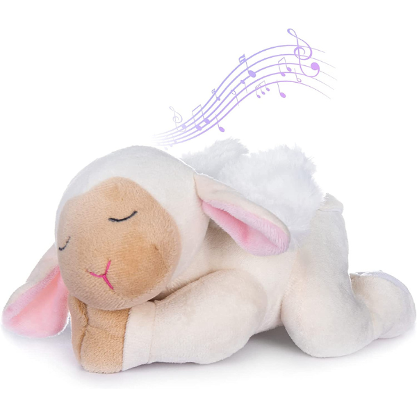 plush white lamb that plays music 