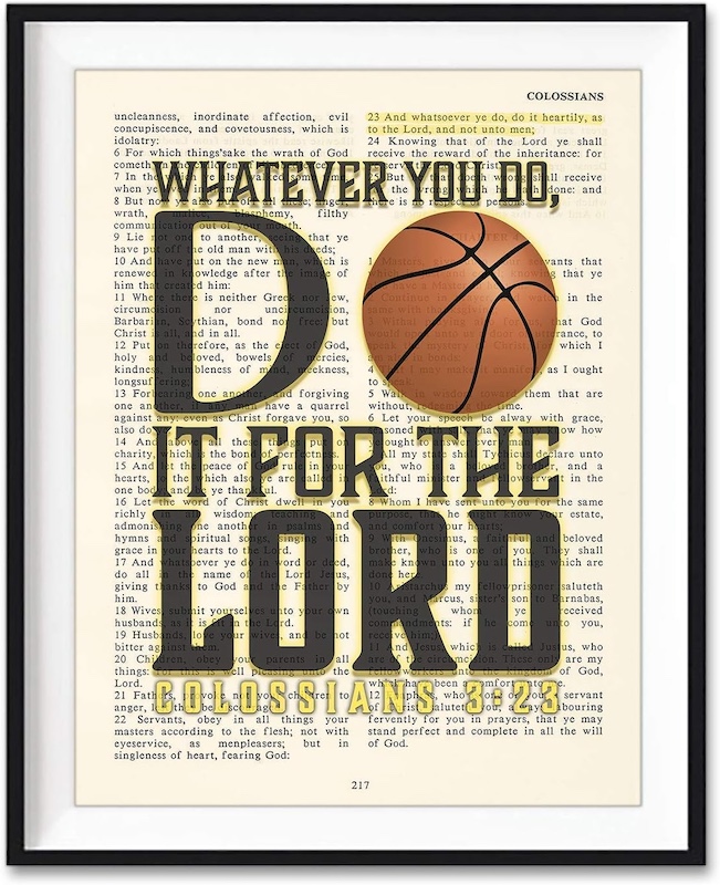 Basketball Wall Art – Colossians 3:23
