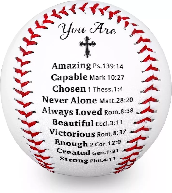 Inspirational Bible verse baseball with You are statements – Christian sports gift for teen boys