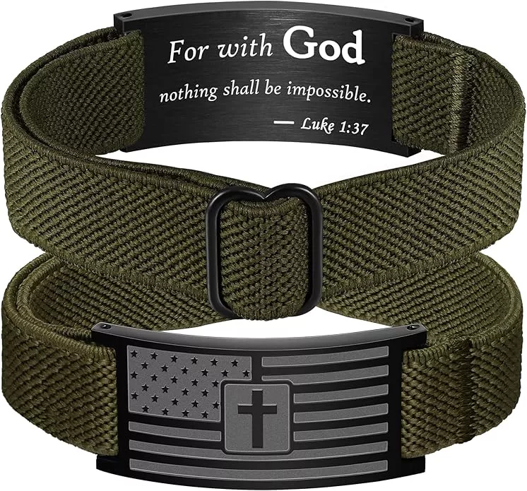 Luke 1:37 bracelet engraved with For nothing will be impossible with God – Christian gift for teen boys