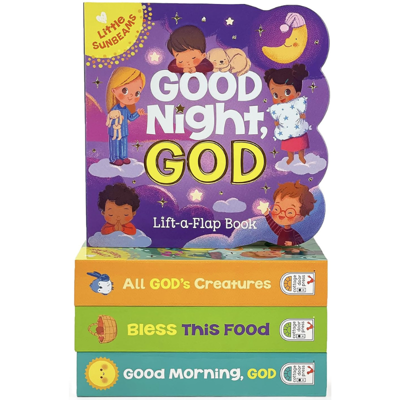 Little Sunbeams Religious Lift-A-Flap 4 Book Set - a interactive Christian book for toddlers